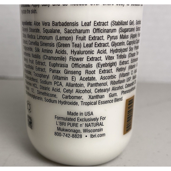 L’BRI Daily Moisturizing Hand & Body Lotion Tropical Fruit & Aloe Infused Gloves - Picture 6 of 12